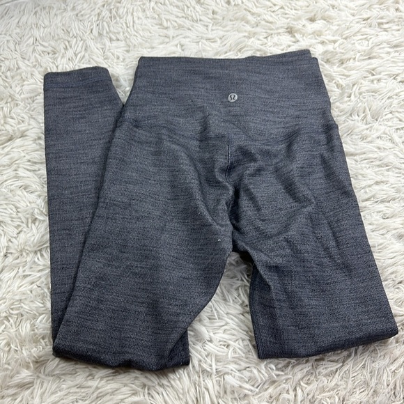 Lululemon Align Pant II 25" Mini Heathered Herringbone Heathered Black White / B - Picture 3 of 5